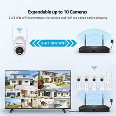 WiFi Security Camera System Smart Outdoor Wireless Color Night Vision 10CH NVR