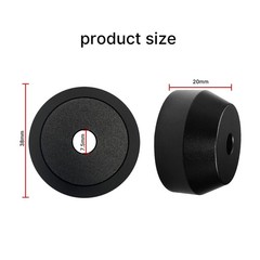 Black Solid Aluminum 45 RPM Record Adapter for 7 Inch Vinyl on Turntables