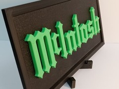 McIntosh Lettering Sign Green on Textured Black – 10.5 x 4.5 MUST SEE