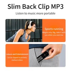 RUIZU Clip MP3 Player w/ Earphone Bluetooth 5.0 Portable Music Player White