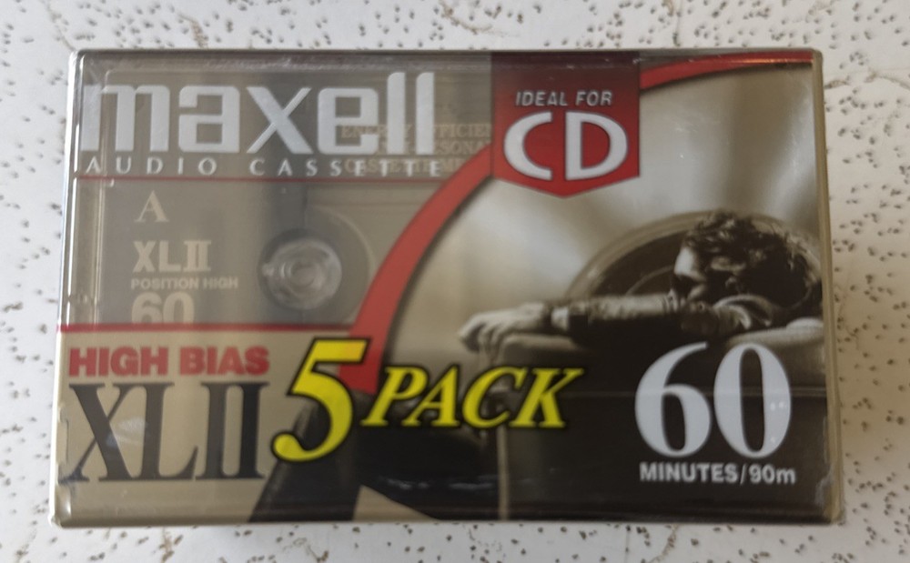Maxell XLII 60 Min High Bias Audio Cassettes 5 Count NEW SEALED