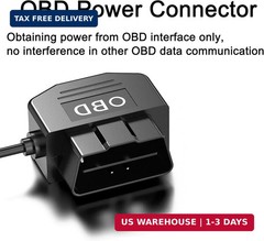 OBD Power Cable for Dash Camera, OBD2 to Mini USB Power Adapter Hardwire Charger