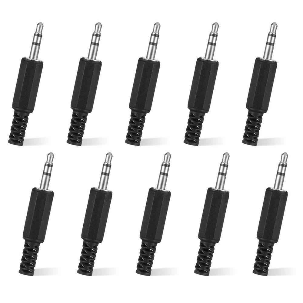 10PCS 3.5mm TRS Stereo Male Replacement Plugs, 1/8″ Earphone Jack Adapters for D