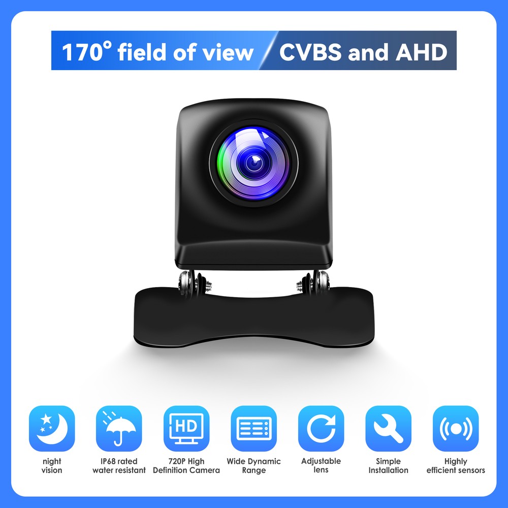 720P AHD Car Backup Camera Waterproof Car Rear View Parking Camera Night Vision
