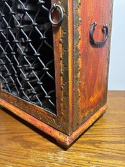 Rustic Indian Bohemian Handicraft Wooden Music CD Storage Desktop Table Cabinet