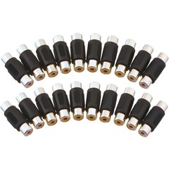 20pcs AV RCA Audio Video Female to Female Jack Coupler Adapter Connector