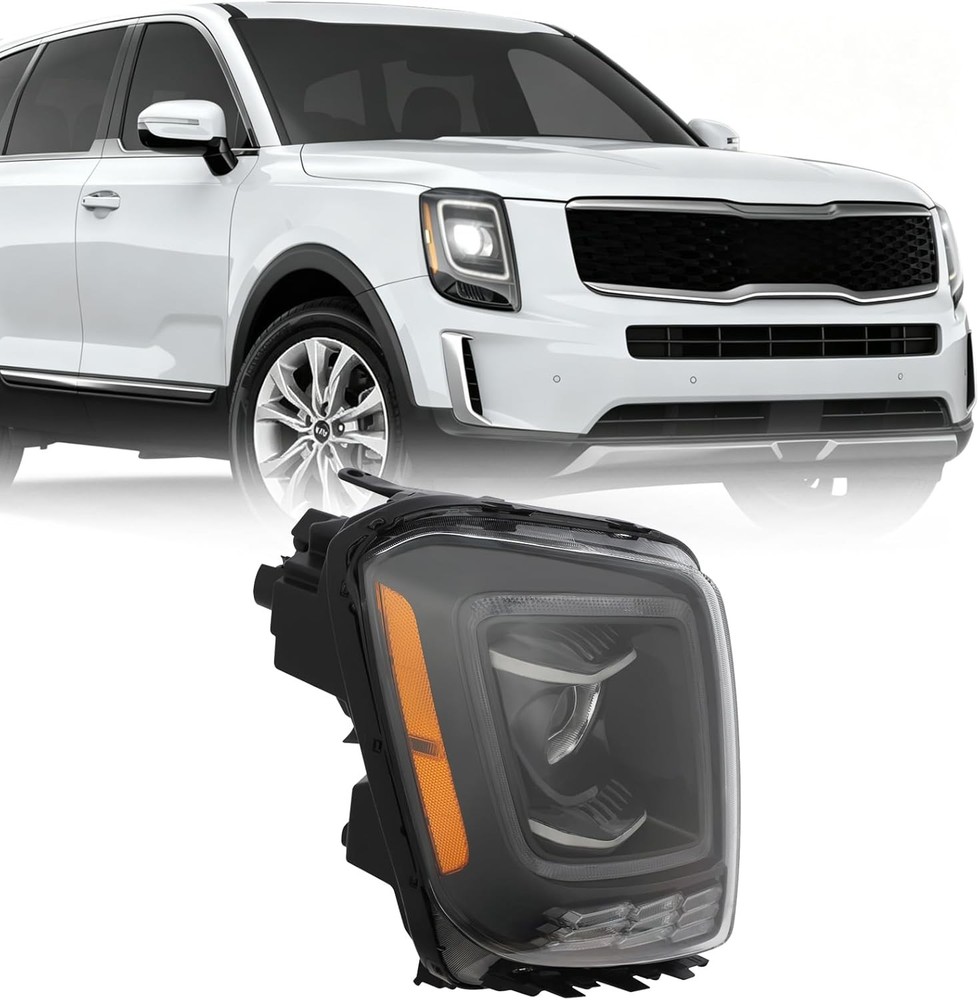 For 2020-2022 Kia Telluride LX/S Halogen Right Side Headlight w/ DRL & Bulb NEW
