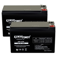 Expert Power 2 Pack- BATTERY REPL. RITAR RT1270.HAZE HZS12-7.5 F1 12V 7AH
