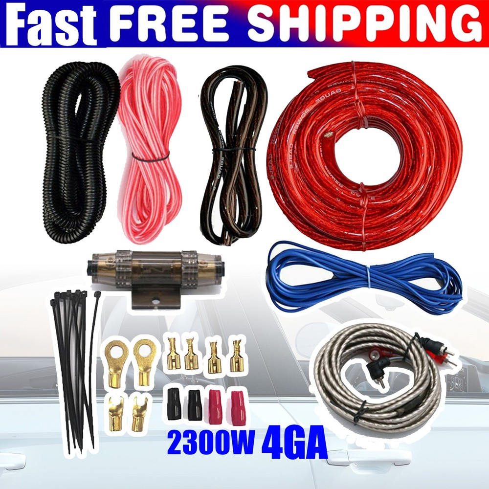 4Gauge Audio Cable Kit Amp Amplifier Install RCA Subwoofer Sub Wiring 2500W Peak