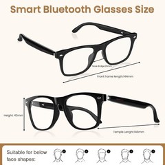 Bluetooth Audio Smart Glasses Blue Light Blocking Open Ear Speaker Voice
