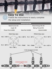 NMEA 2000(N2K) 3ft Backbone Cable for Lowrance Simrad B&G Navico & Garmin Networ