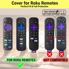 2 Pack Remote Case for Roku, Battery Cover for TCL Roku Smart TV Steaming Stick