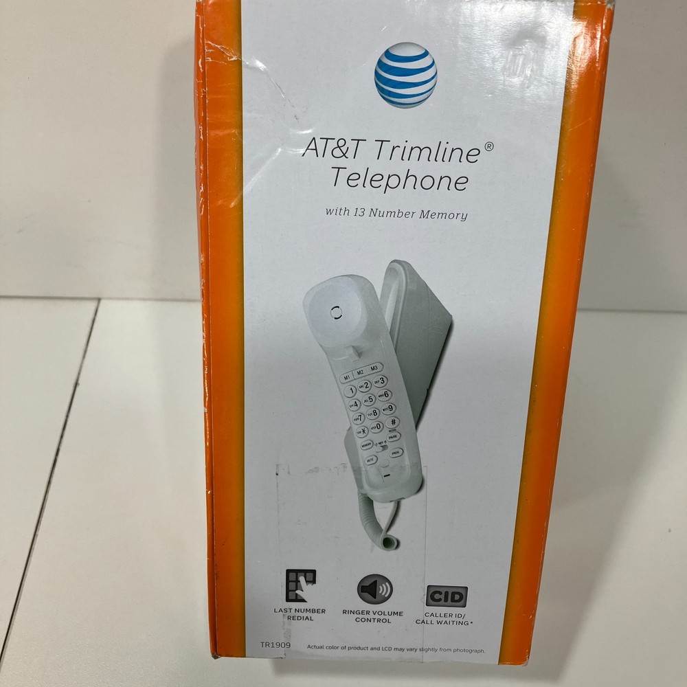 AT&T Trimline TR1909 Corded Telephone w/ Caller ID/Call Waiting 13 Number Memory
