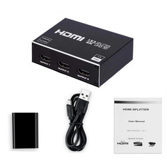 HDMI Splitter 1 in 3 out HD 2160P 4K 2K@30Hz 1X3 Port Box Hub Adapater DC 5V