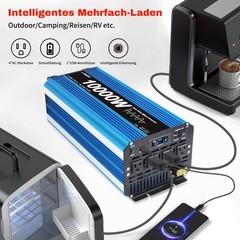 5000W Pure Sine Wave Power Inverter 12V DC to 110V AC 10000W Peak Heavy Duty