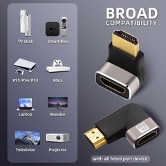 HDMI Adapter Kits, 7-Pack Mini/Micro/Right Angle Male to Female…