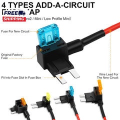 16 Pack 4 Types Fuse Tap Upgraded 12V Car Add a Circuit Fuse Tap Kit Micro2