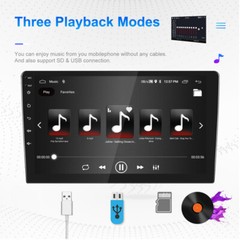 4G+64G Android 13.0 CarPlay Car Stereo Radio 10.1″ Double 2 Din GPS Navi +Camera