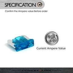 50pcs 15 A Amp ATM Low Profile Fuse Mini Micro Blade Circuit 2 Leg GM Car Audio