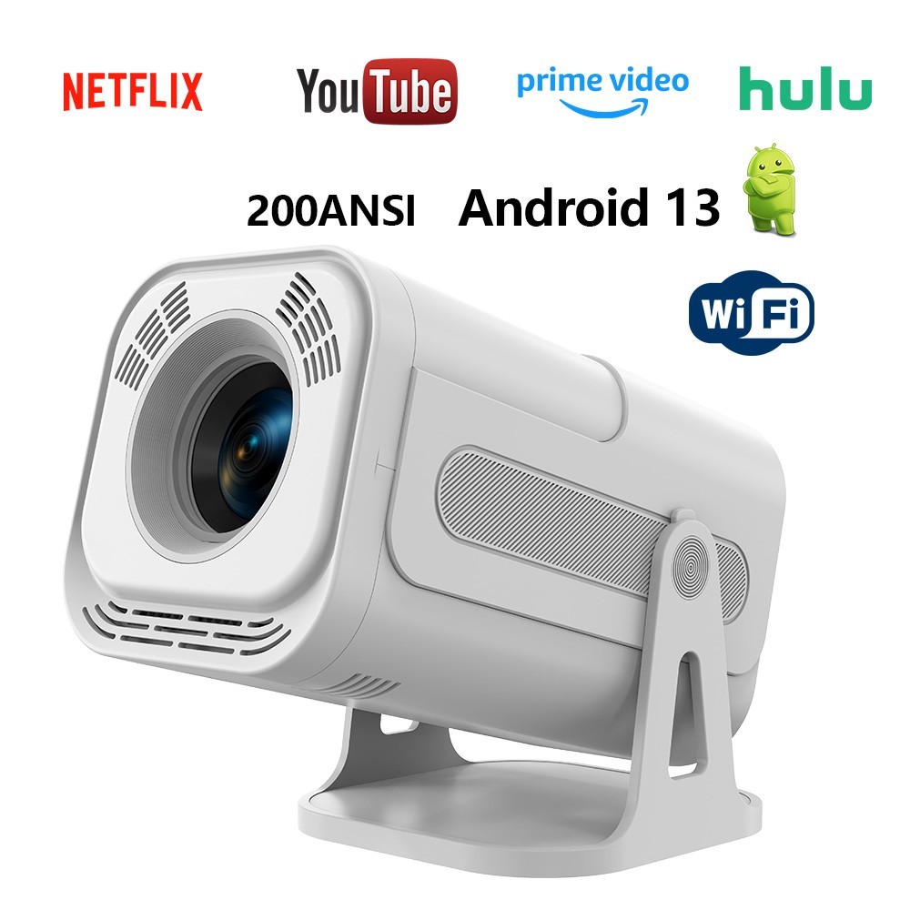 Android 13 Smart WiFi Projector HDMI 200ANSI Home Cinema
