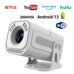 Android 13 Smart WiFi Projector HDMI 200ANSI Home Cinema