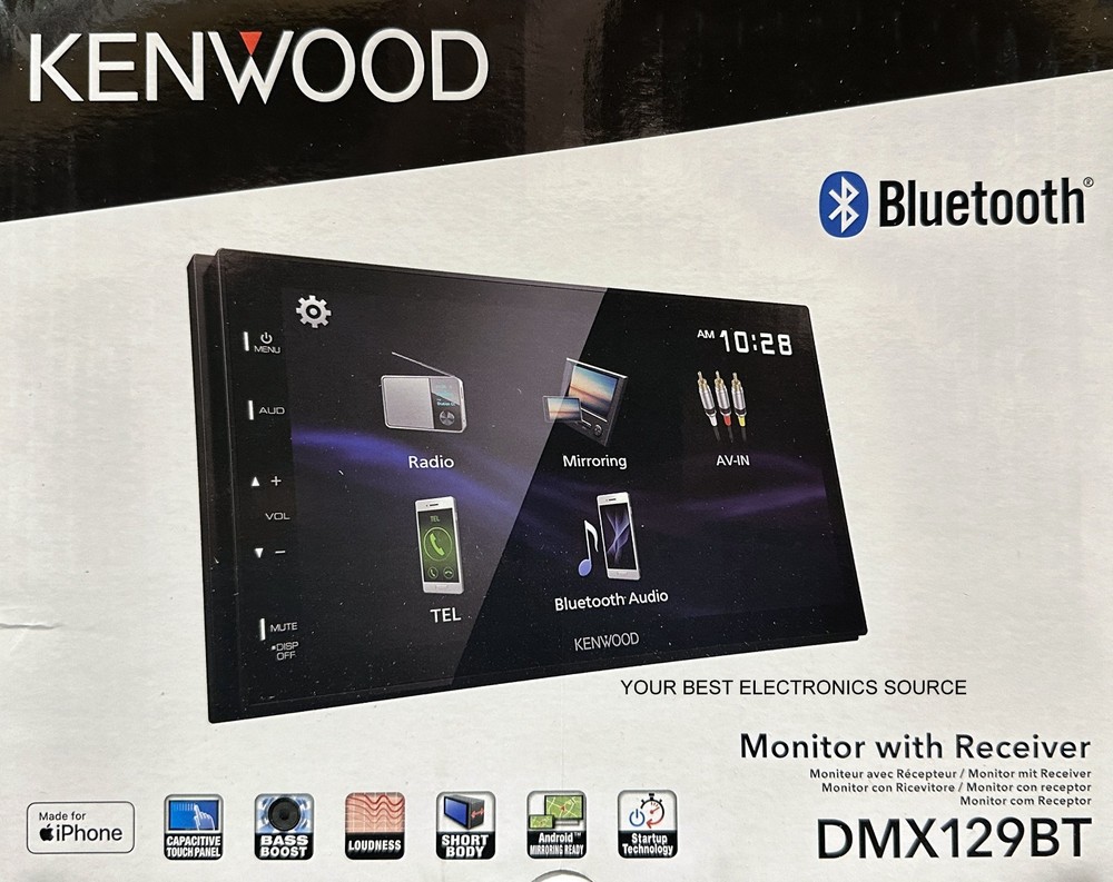 NEW Kenwood DMX129BT 6.8″ Touchscreen Digital Media Receiver w/ Bluetooth