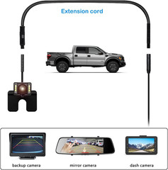 4 Pin 16.5Ft Dash Cam Rear View Backup Camera Reverse Car Recorder Cable Extensi
