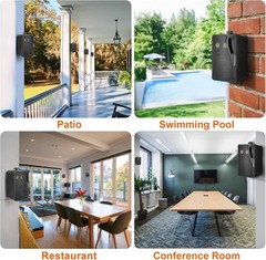 Herdio 4x Outdoor Bluetooth Speakers 400W Waterproof Wall Mount Powerful Bass