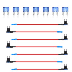 7Pack 12V 15 Amp Car Add-a-circuit Fuse TAP Adapter Kit, Mini ATM APM Blade Fuse