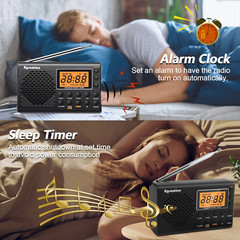 AM FM Portable Radio AC or Battery Operated Big Speaker Earphone Jack Home Elder