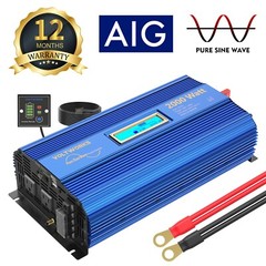 Pure Sine Wave Power Inverter 2000W/4000W 12V DC to 110V~120V AC USA Transistors