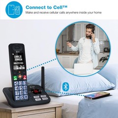 AT&T DECT 6.0 Cordless Phone, 3-Handset – Smart Call 3 Handsets, Black