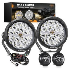 Auxbeam RAY-L Series 7 Inch Round LED Driving Light White/Amber DRL 240W