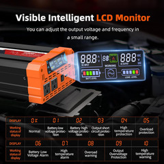 1500W Pure Sine Wave Inverter 12V to 120V AC, Inverter 12V to 110V Converter for
