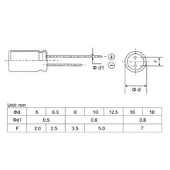 2200uF 35V 16x25mm Electrolytic Capacitor, Radial Leads Aluminum Capacitor 15Pcs