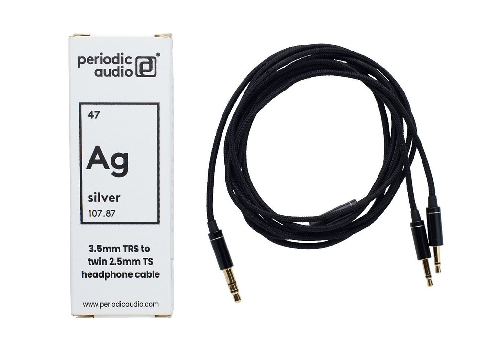 Ag 3.5mm TRS to dual 2.5mm TS headphone cable – silver plated copper wire!