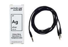 Ag 3.5mm TRS to dual 2.5mm TS headphone cable – silver plated copper wire!