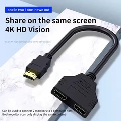 HDMI Port Male to Female 1 Input 2 Output Splitter Cable Adapter Converter 1080P