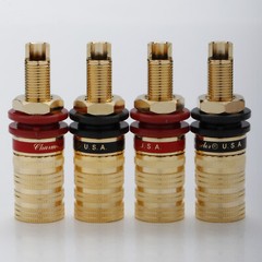4Pcs HiFi Speaker Binding Post Gold Plated Audio Jack Sockets Plug Terminals