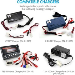 2x Tenergy 7.2V Battery Pack High Capacity 6-Cell 3000mAh NiMH Flat Battery NEW