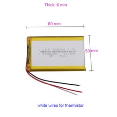 3.7V 3000mAh 11.1Wh Li Battery 605080 LiPo 3-Wires NTC For GSP Tablet PC e-book