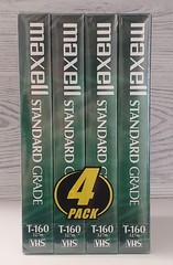 VHS Tapes T-160 VHS Blank Tapes (Up To 8 Hours Per Tape) NOS Sealed 4 Pack 