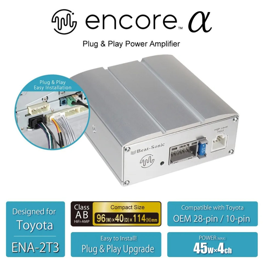 Beat-Sonic ENA-2T3 Plug and Play Encore Alpha Power Amplifier Kit 2018+ Toyota