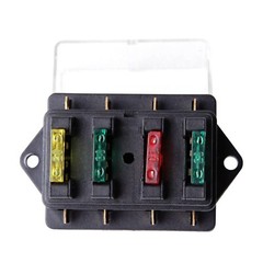 12V 24V Auto Car Power Distribution Blade Fuse Holder Box Block Panel Board 4Way