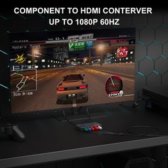 Portta Component to HDMI Converter, YPbPr RGB + R/L Audio to HDMI v1.3 Conver…
