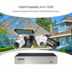 ZOSI 8 Channel H.265 DVR 1080p HD with Hard Drive 2TB for Security Camera System