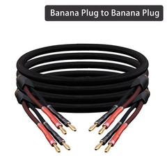 YYTCG HiFi Speaker Cable Oxygen-Free Copper 24K Gold Banana/Y Plug Audio Wire
