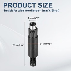 8 Pcs S-Video DIN Mini Male Socket 8 Pin(PS/2 Plug)