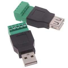 2 Pack Usb 2.0 Plug Replacement 5pin Solderless Screw On Type Usb Terminal Block