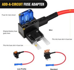 10Pack Car Add-a-Circuit Fuse Adapter w/ Standard & Mini TAP Blade Fuse Holder